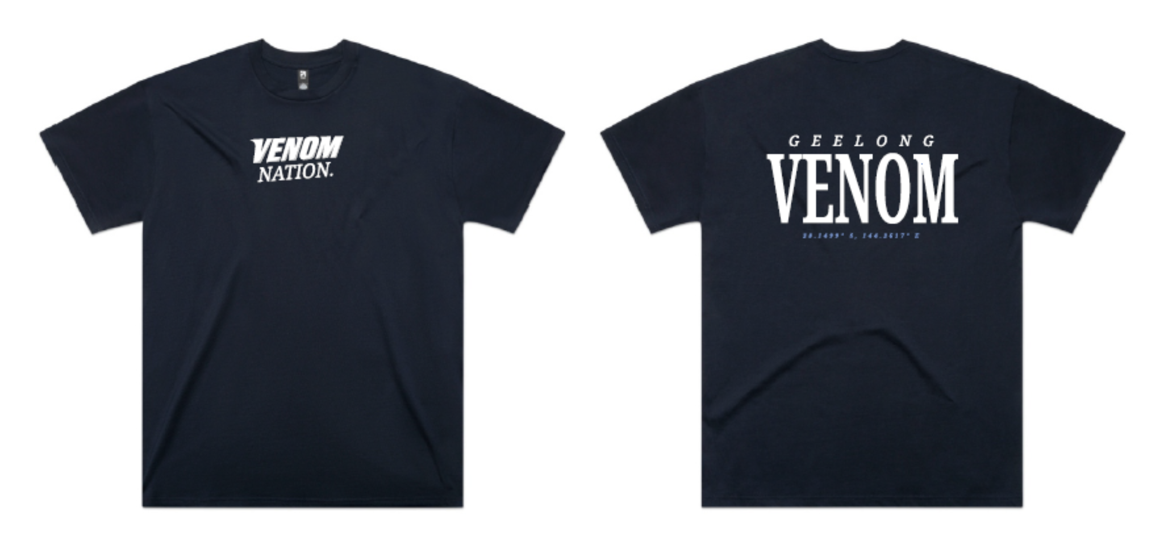 Navy Venom Nation Tee — Navy front and back