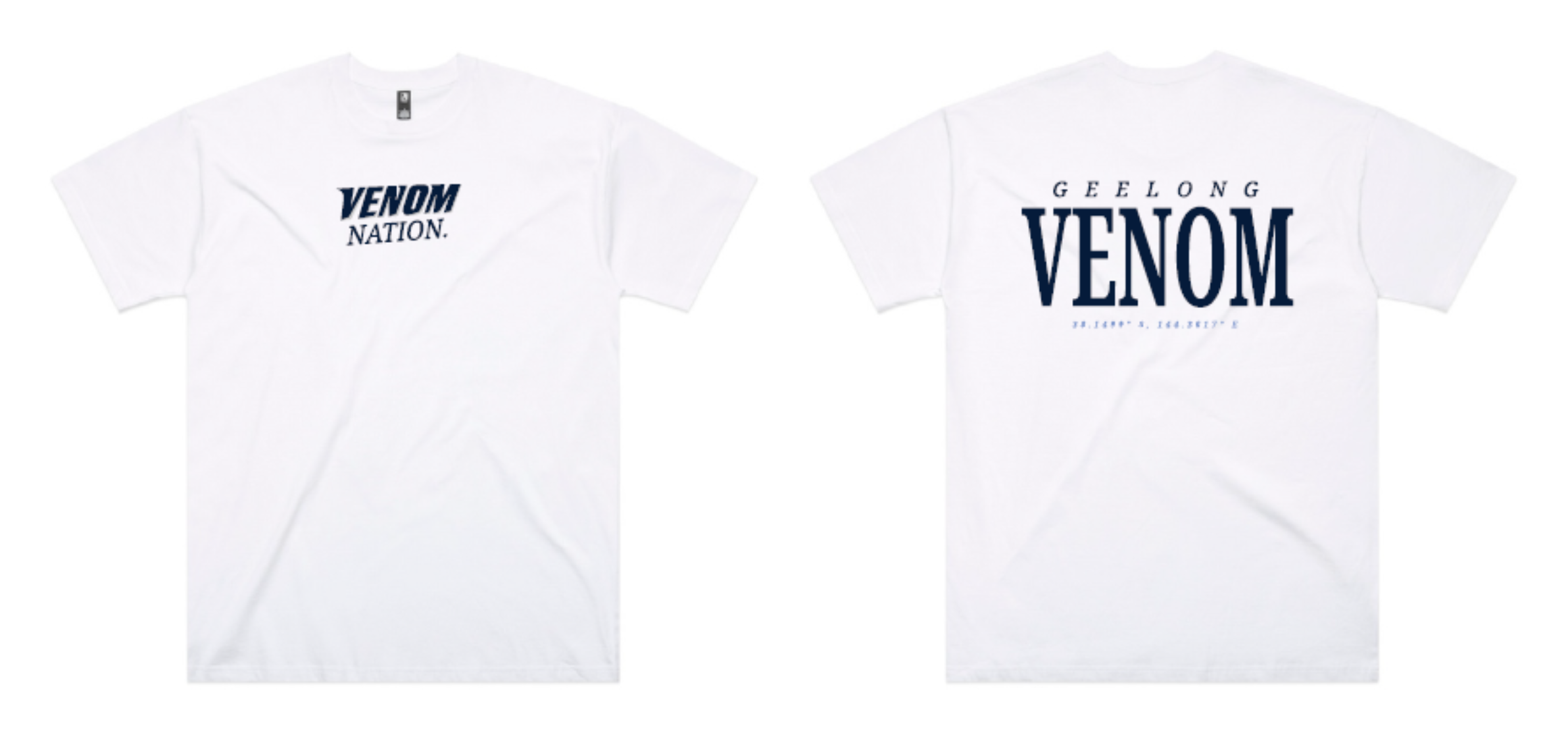 White Venom Nation Tee — White front and back